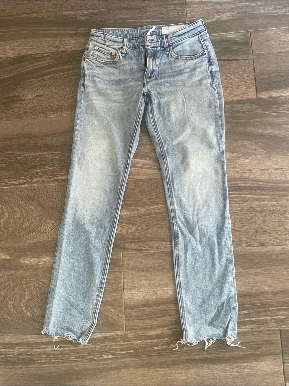 rag & bone Light Blue low rise slim boyfriend Leg Jeans